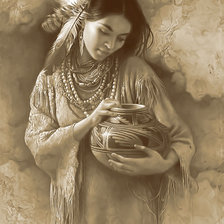 Схема вышивки «INDIA CON TINAJA»