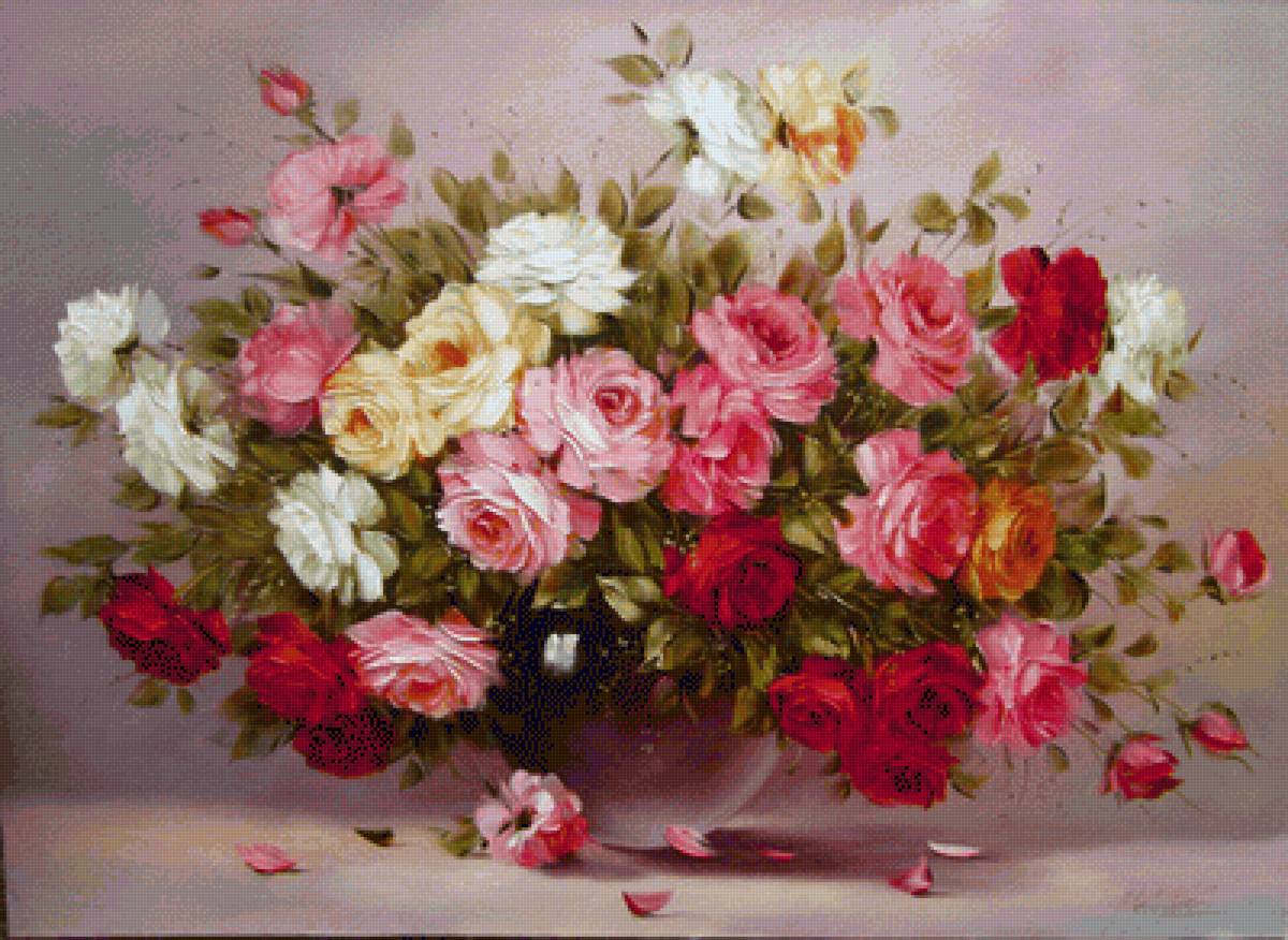 rosas - flores, jarron - предпросмотр