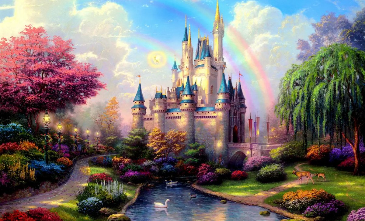 Диснеевский замок для принцессы - дисней принцесса волшебство радуга мультфильм - оригинал
