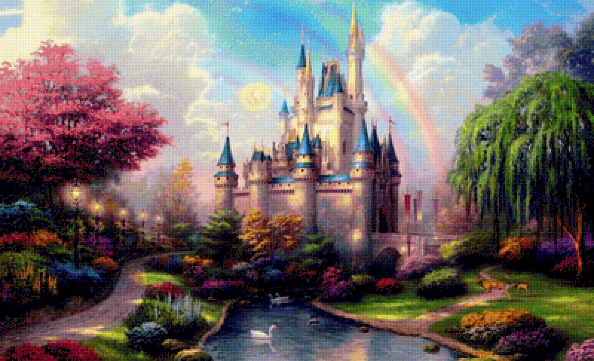 Диснеевский замок для принцессы - дисней принцесса волшебство радуга мультфильм - предпросмотр