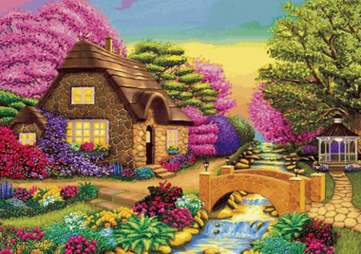 Casa na primavera. - rio., flores.casa - предпросмотр