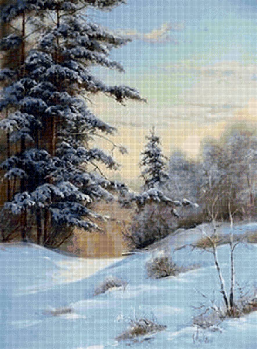 Зимний день - природа, зима, лес, пейзаж - предпросмотр
