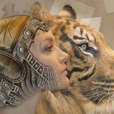 Схема вышивки «с тигром»