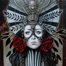 Схема вышивки «mujer escarabajo»