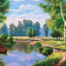 Схема вышивки «пейзаж»