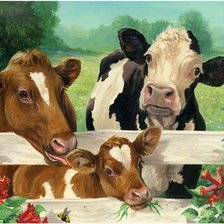 Схема вышивки «Коровки»