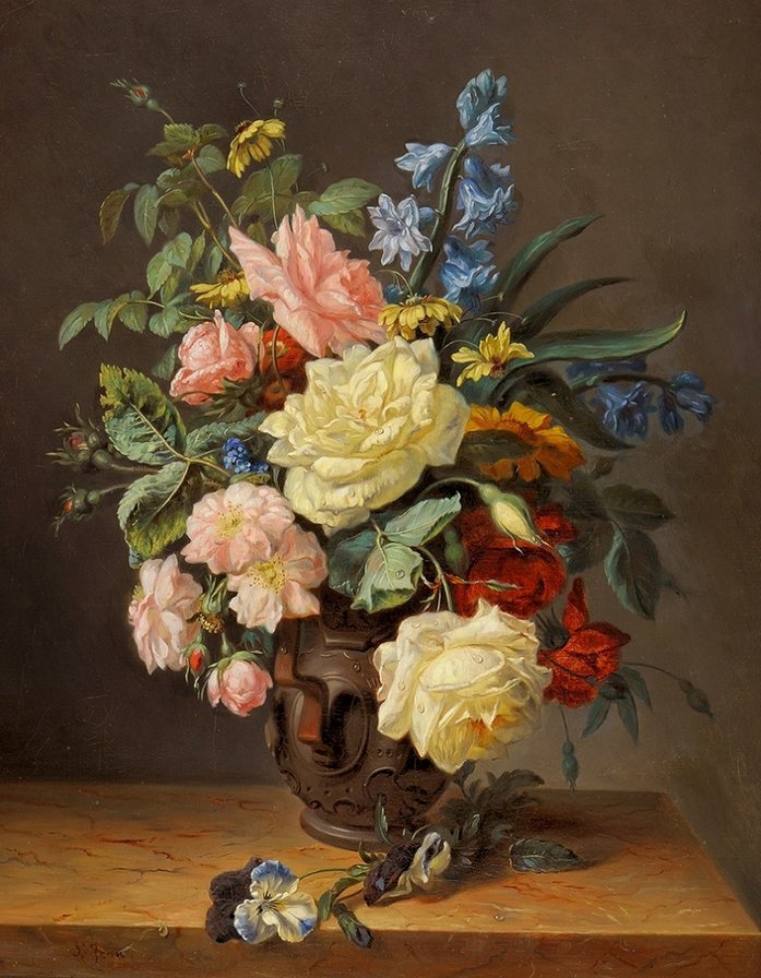 букет - цветы, картина - оригинал