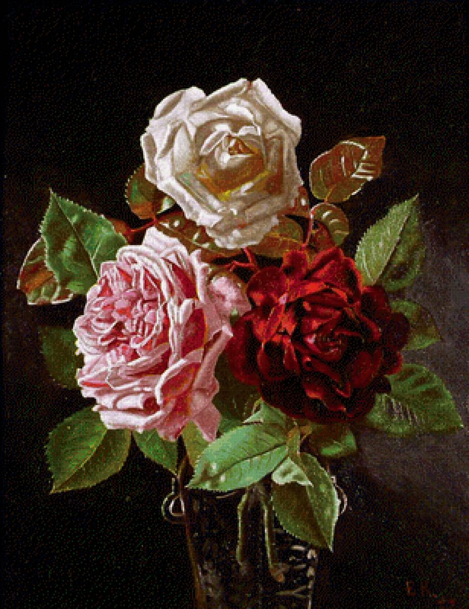розы - картина, цветы - предпросмотр