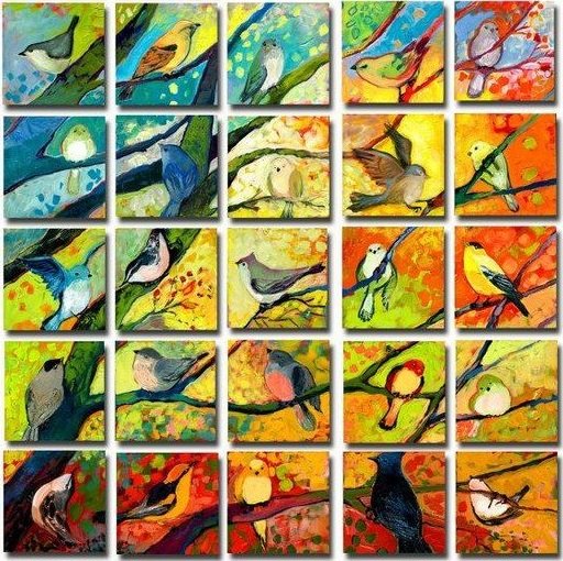 птицы 2 - птицы, дерево - оригинал