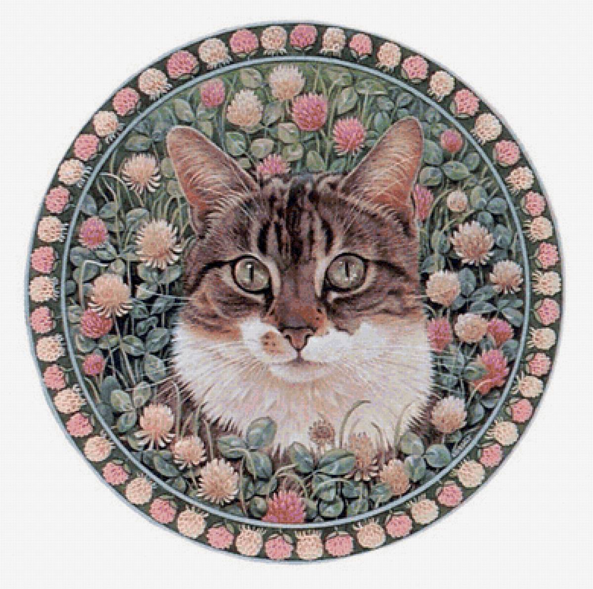Котик - котик, цветы, иллюстрация, кошка - предпросмотр