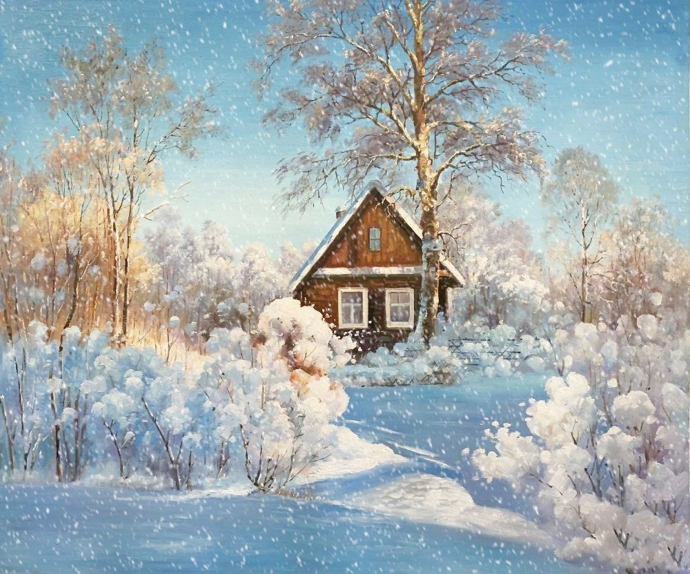 №2239792 - пейзаж, зима, снег, домик - оригинал