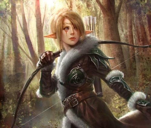 Эльфийка - иллюстрация, сказка, фэнтези - оригинал