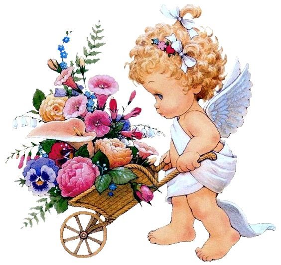 Angel with Flower Cart - angel - оригинал
