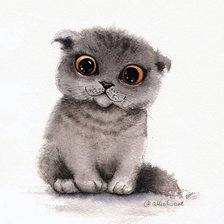 Схема вышивки «котенок»