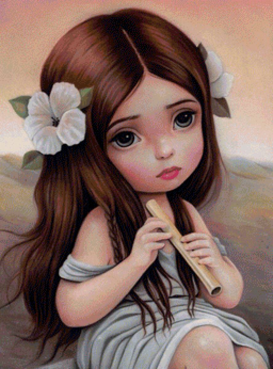 Девочка с дудочкой - предпросмотр