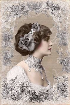 дама - дама, винтаж - оригинал