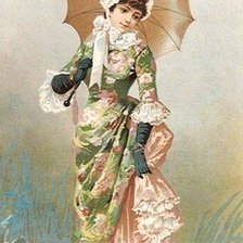 Оригинал схемы вышивки «дама с зонтом» (№2241266)