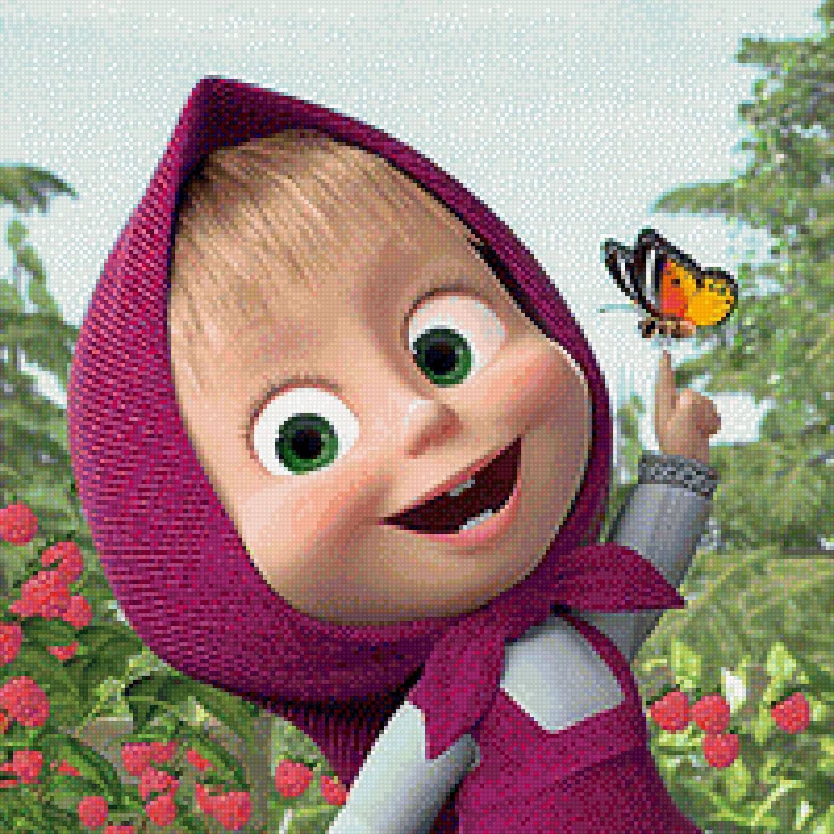 маша и медведь - на подушку, детское - предпросмотр