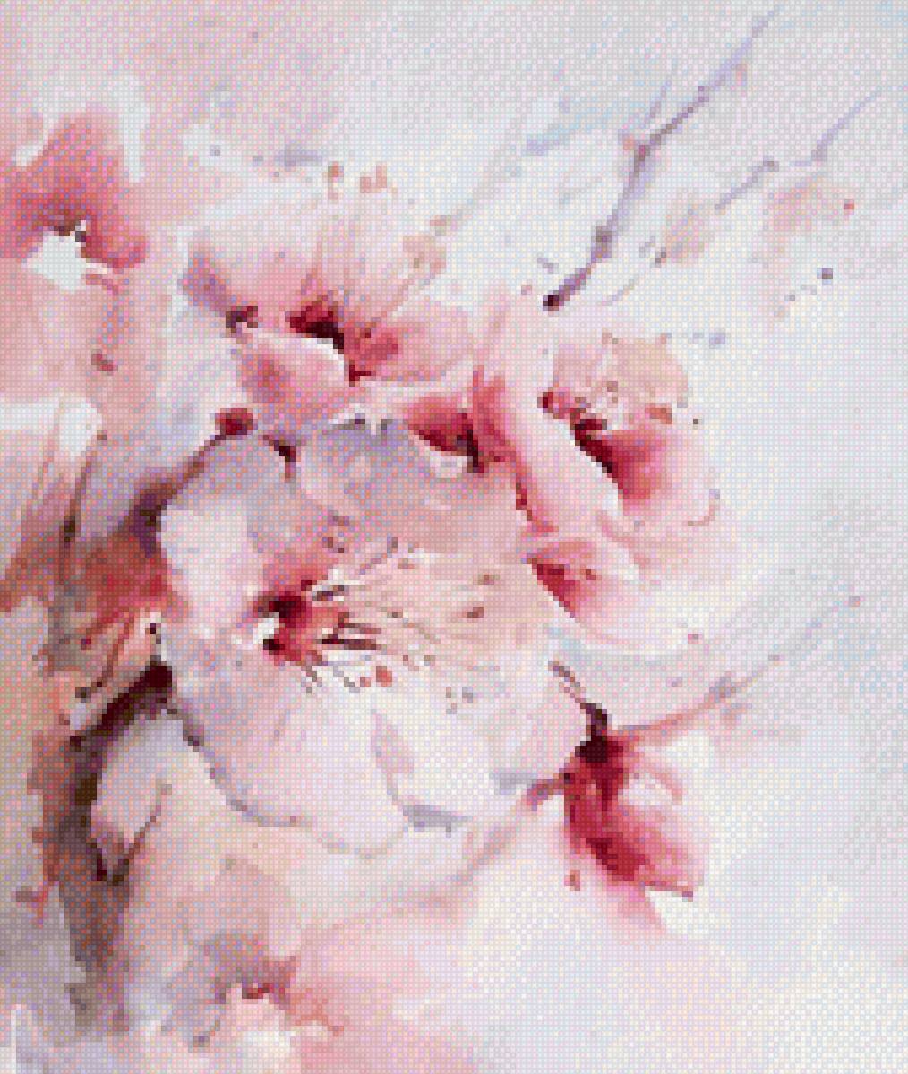 Цветы 2 - акварель, розовые - предпросмотр