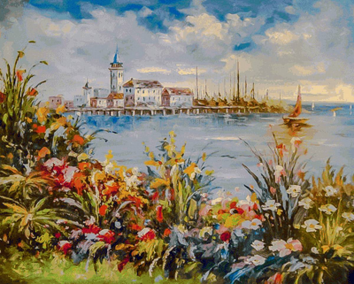 Marina View. - seascenes.flowers and gardens. - предпросмотр