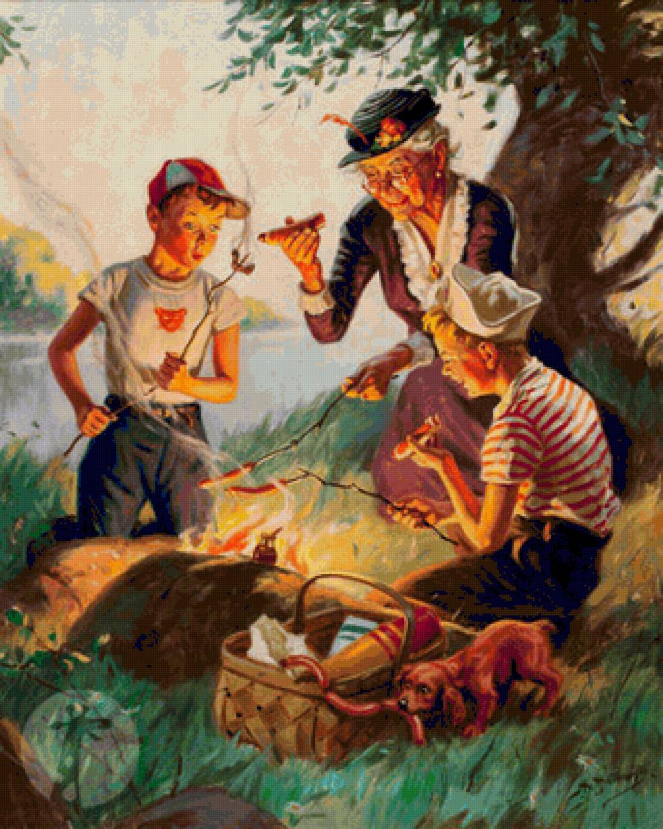 пикник - бабушка, гинтермейстер, дети - предпросмотр