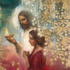 Схема вышивки «JESUS Y MARIA MAGDALENA»
