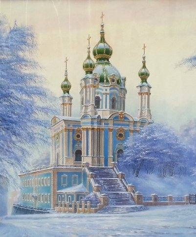 Андреевская церковь - зима, андреевская, церковь, киев, андреевская церковь - оригинал