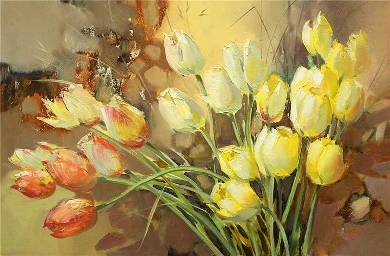 Картина - цветы, тюльпаны - оригинал