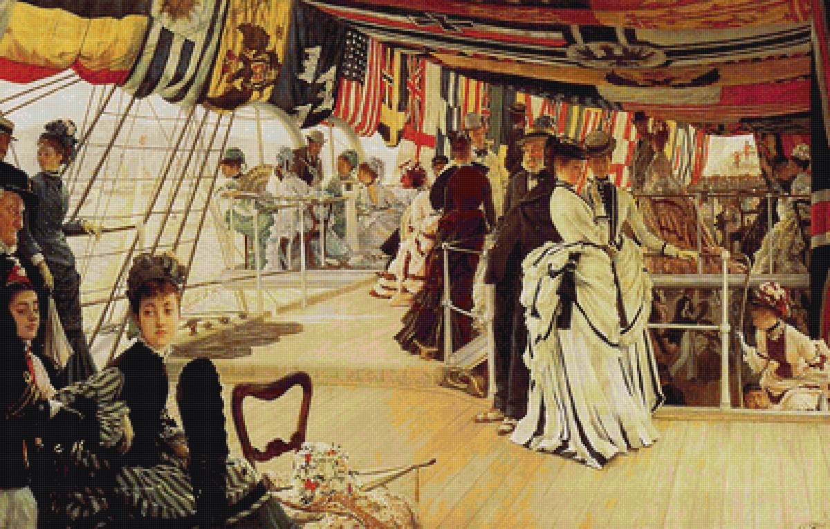 морская прогулка - дж.тиссо, картины, дамы, путешествие - предпросмотр