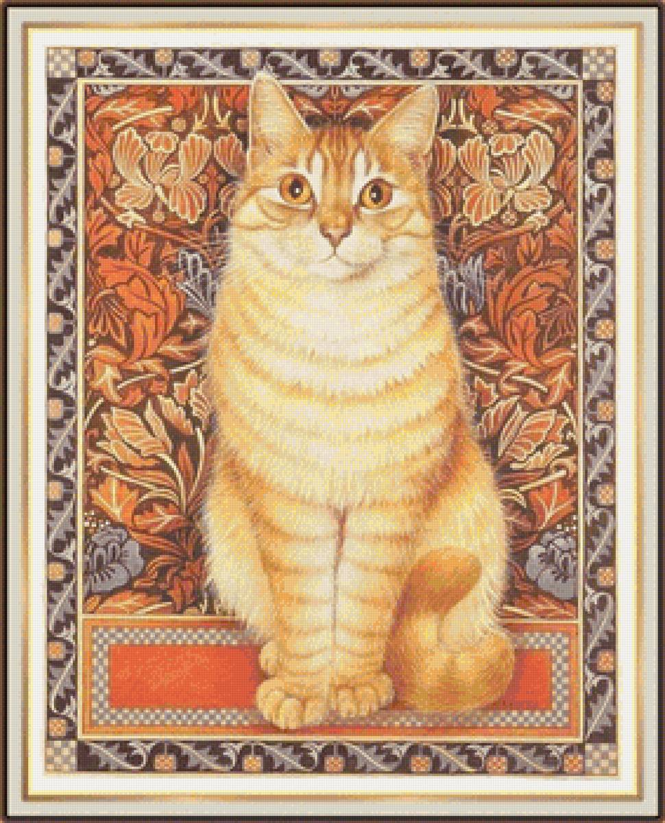 Рыжий котик - котик, иллюстрация, животное - предпросмотр