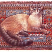 Схема вышивки «Кошка на ковре»