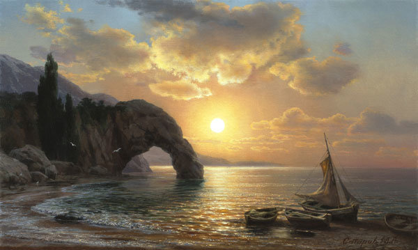 сатаров михаил море скала - море скала корабль закат - оригинал