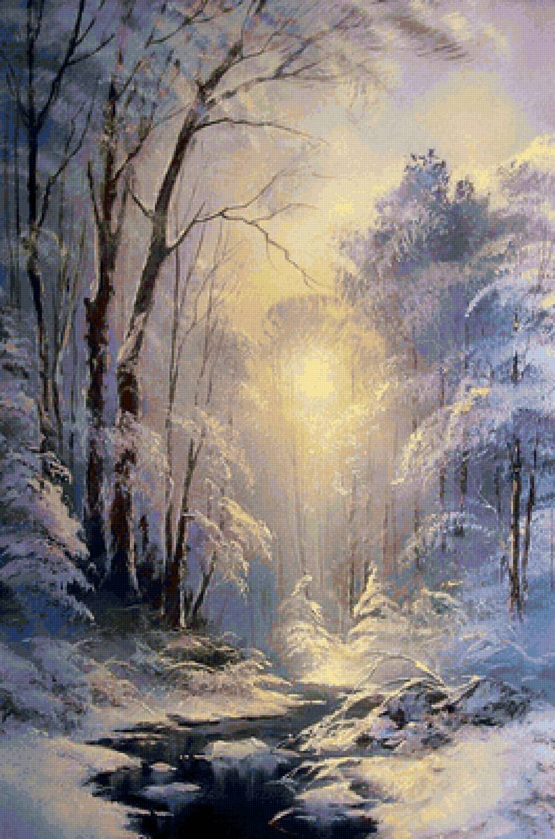 Зимний лес - лес, солнце, мороз, зима - предпросмотр