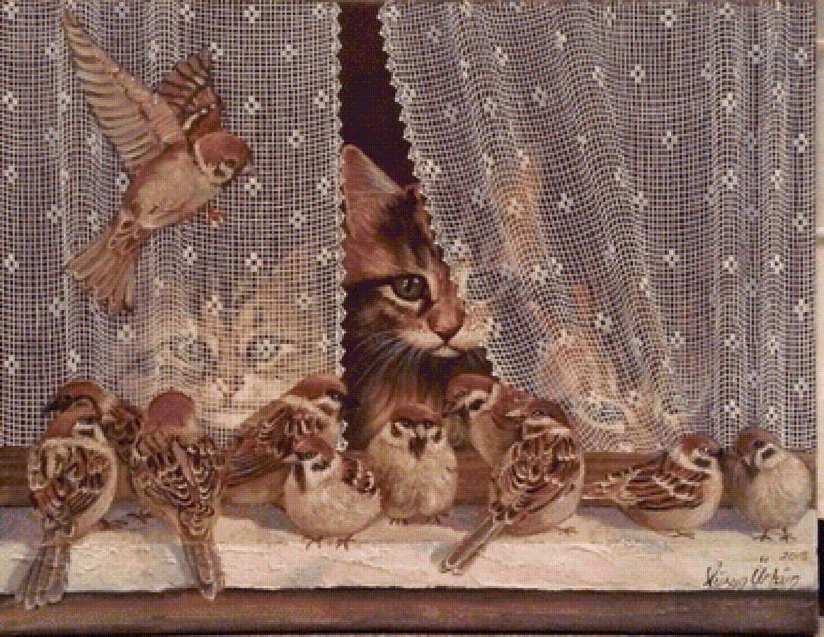 Воробушки - животные, котята, птички - предпросмотр