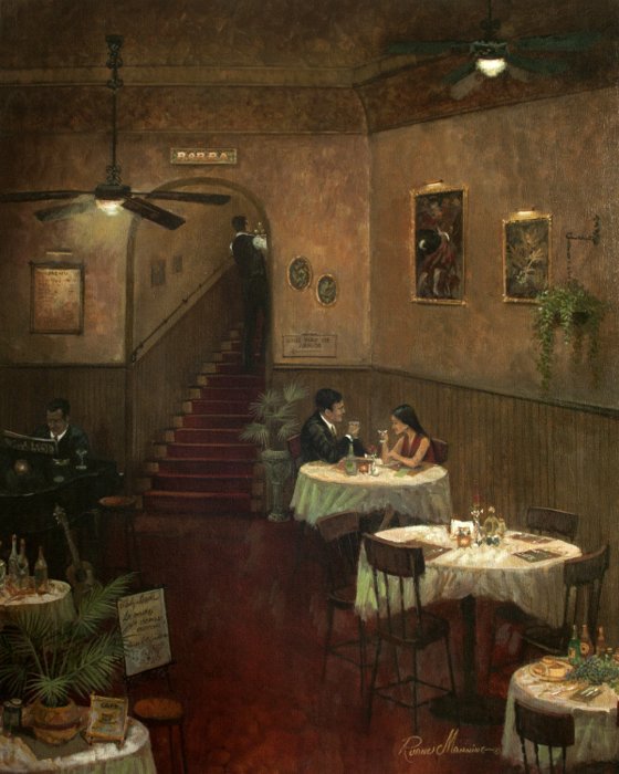 РУАН МАЙНИНГ. В КАФЕ ВДВОЁМ ЗА СТОЛИКОМ СИДИМ. - здания, помещения - оригинал