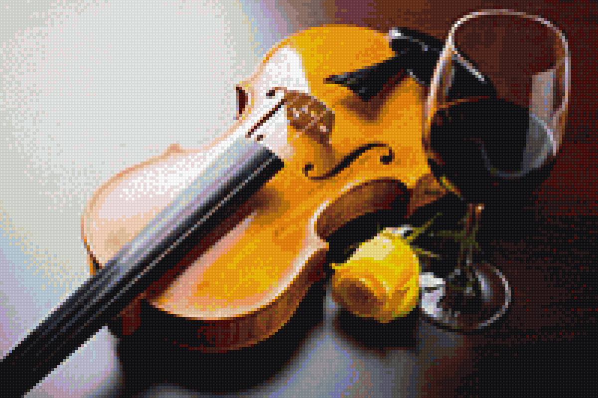 Роза и скрипка - предпросмотр