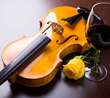 Схема вышивки «Роза и скрипка»