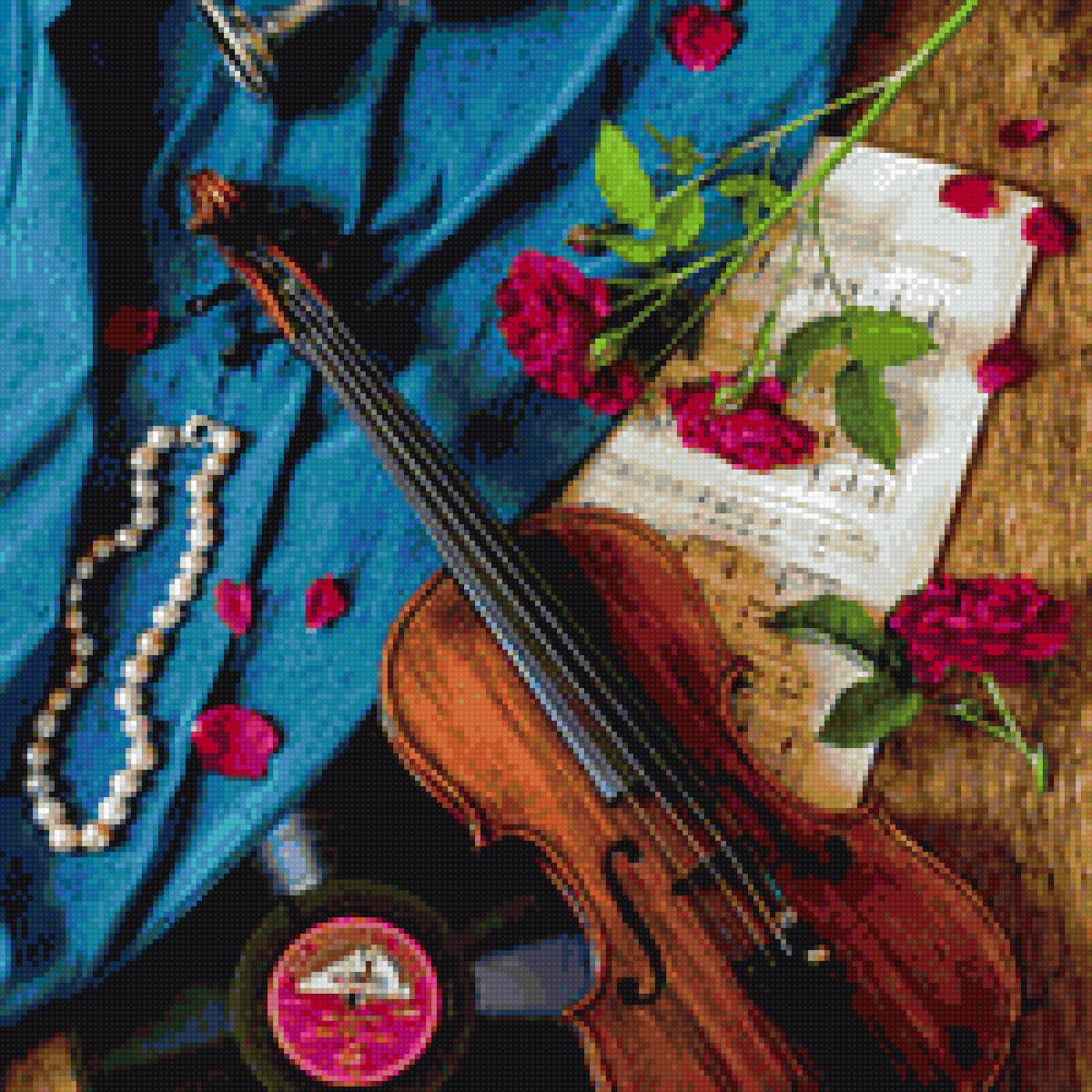 Розы,скрипка - предпросмотр