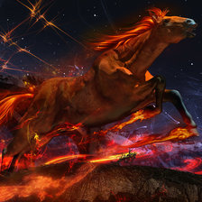 Схема вышивки «огненная лошадь»