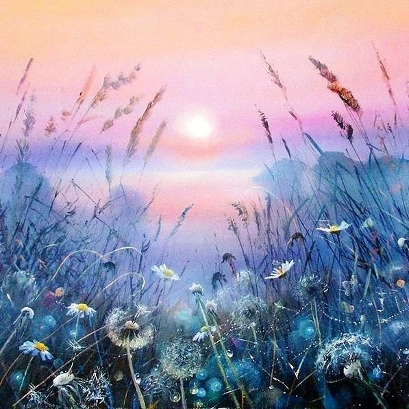 На рассвете - акварель - оригинал