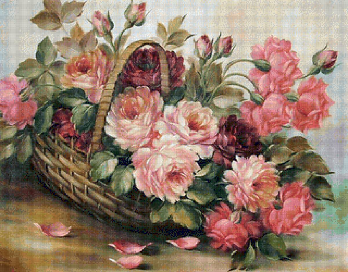 Цветы в корзине - цветы, корзина - предпросмотр