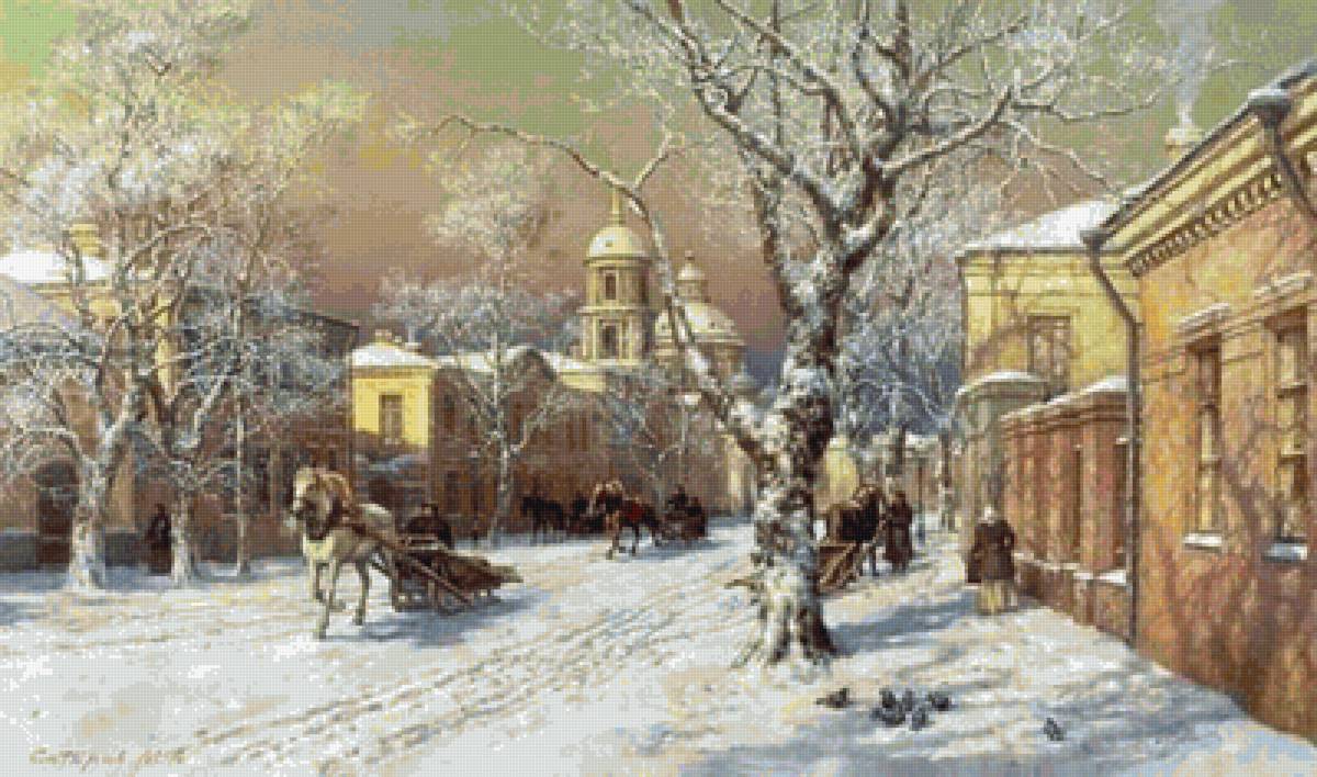 Храм Св.Мартина худ.сатаров - старая москва, городской пейзаж, картина, 19 век - предпросмотр