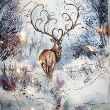 Схема вышивки «Олень-зима»