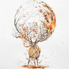 Схема вышивки «Олень-осень»