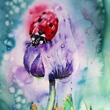 Схема вышивки «Божья коровка»