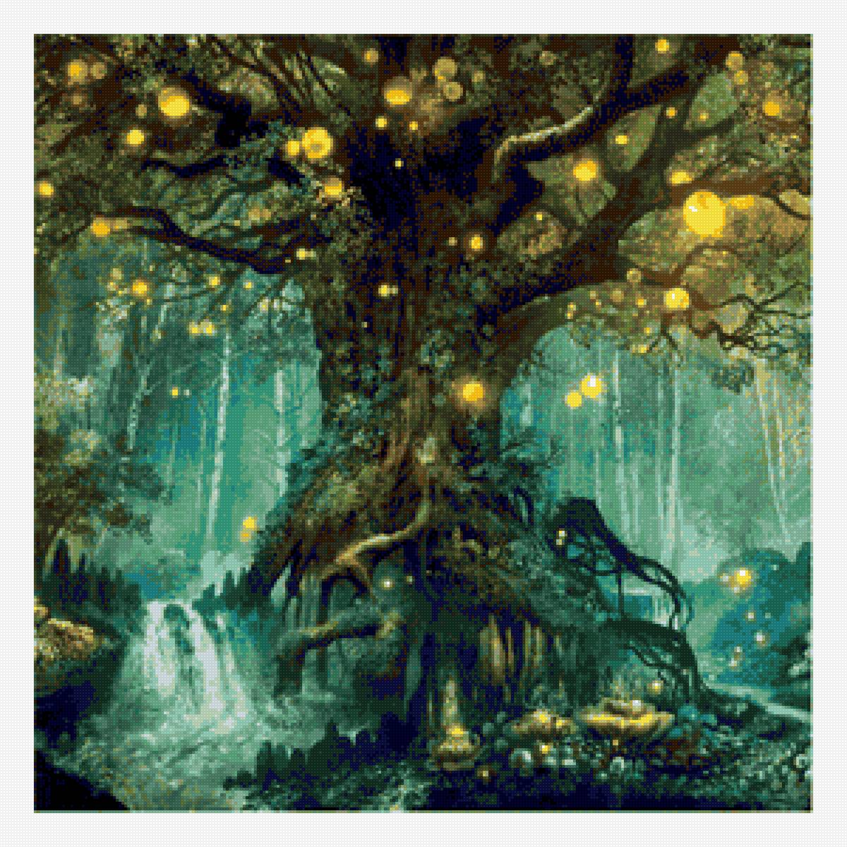 Волшебное дерево - волшебство, могучее дерево, дерево, лес, сказка, дерево желаний - предпросмотр
