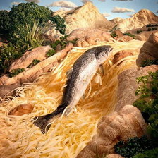 Схема вышивки «КАРЛ УОРНЕР. ЛОСОСЬ В ЛАПШЁВОЙ ГОРНОЙ РЕКЕ»