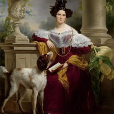 Схема вышивки «Портрет женщины с собакой»