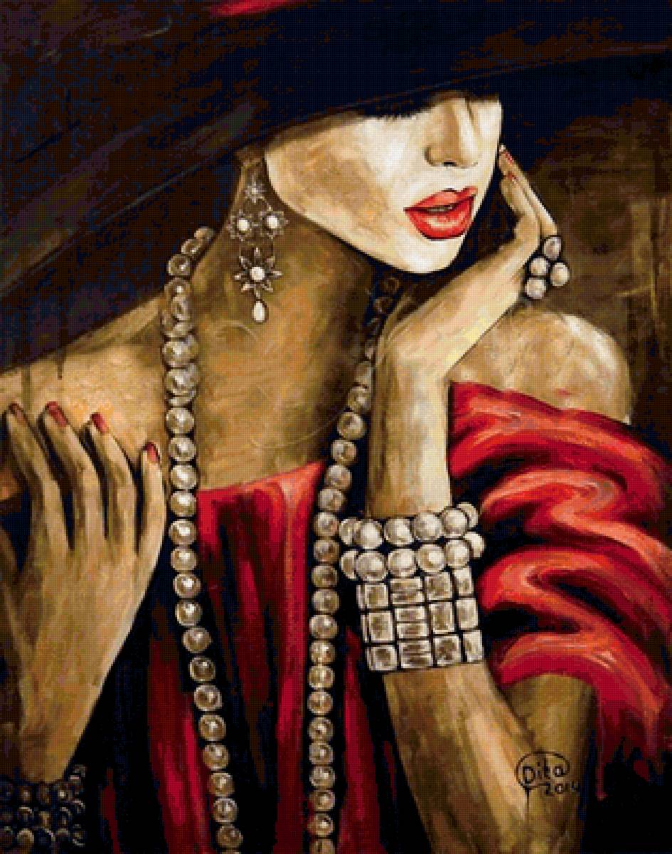 Жемчужина - женщина, жемчуг, люди, девушка, лицо - предпросмотр