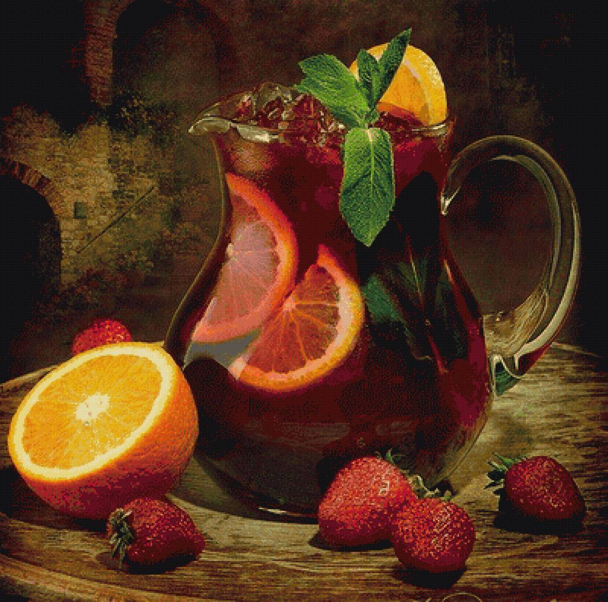 фрукты - пнк, апельсин, фрукты, напиток, графин - предпросмотр
